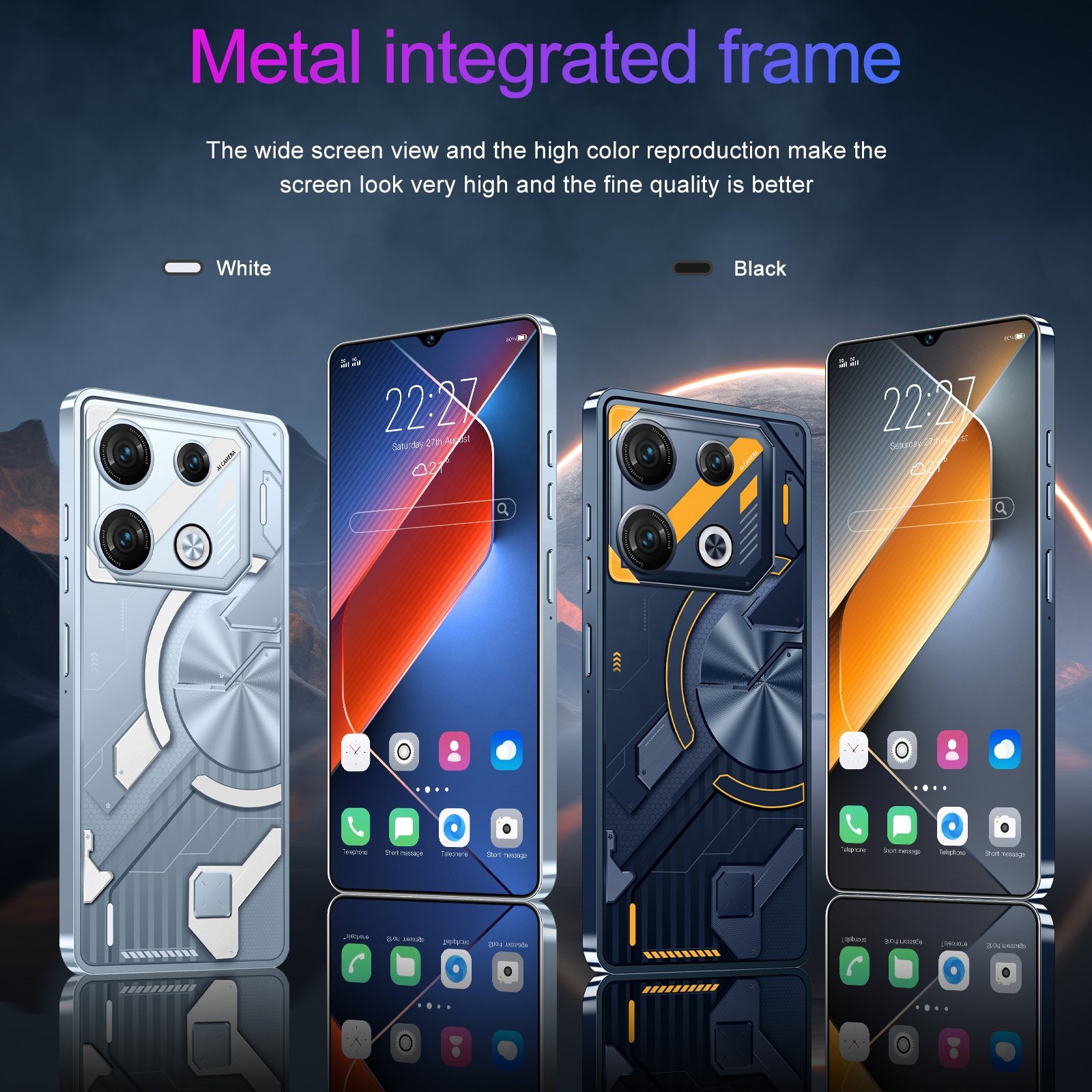 Original Cellphone GT10 pro 7.3 inch Hd 16GB+1TB Mobilephone Android14 Face Unlock 5G smartphone Factory wholesale price